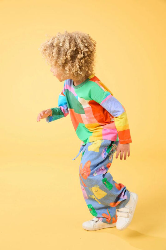 Image of a model wearing Tops. Productname: Graphic Geo Kids LS Tee in Multi colour by brand - Gorman