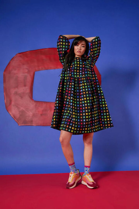 Image of Dresses. Productname: Light Up Check Smock Dress in Check colour by brand - Gorman