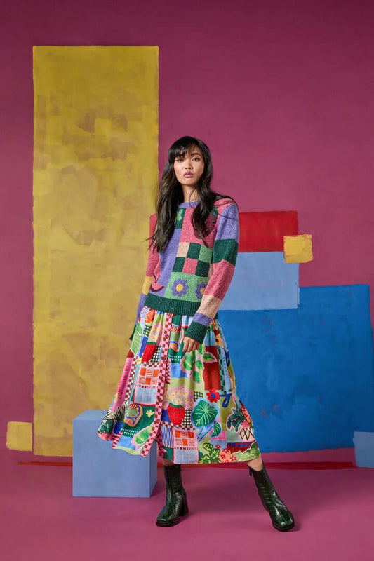 Image of a model wearing Skirts. Productname: Windowsill Skirt in Print colour by brand - Gorman