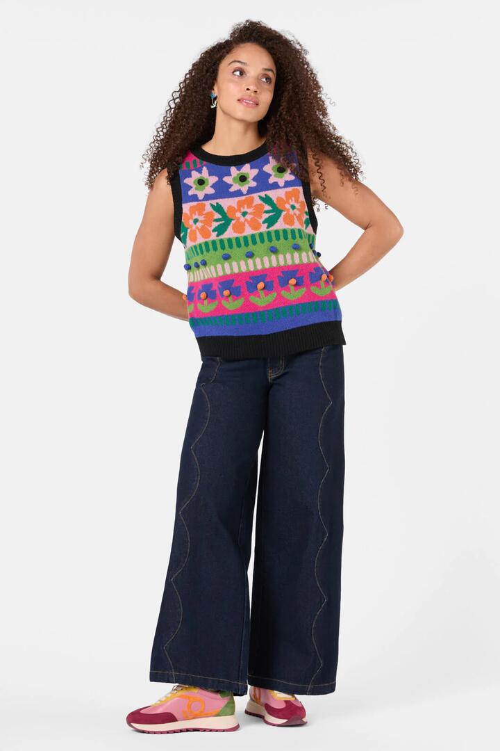 Image of Coats & Jackets. Product name - Amphora Knit Vest in Multi colour by brand - Gorman