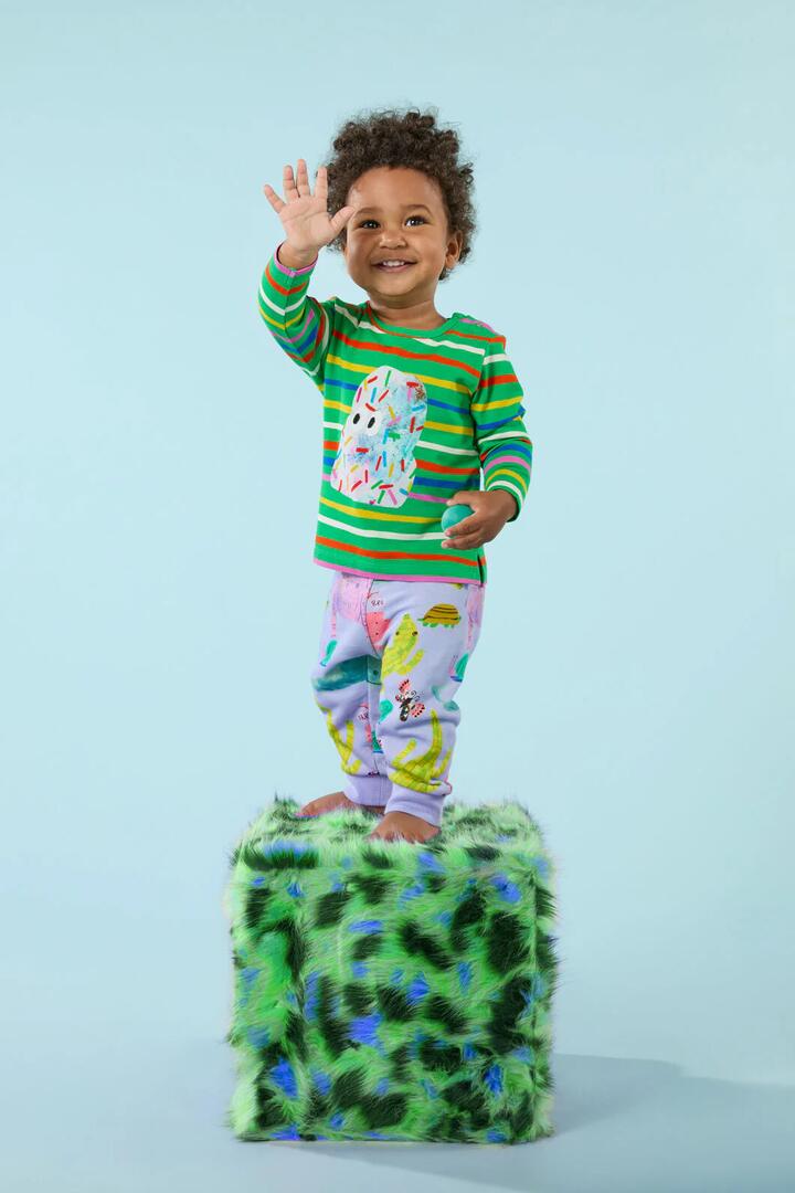 Image of a model wearing Pants. Productname: Animals Baby Jogger in Lavender colour by brand - Gorman