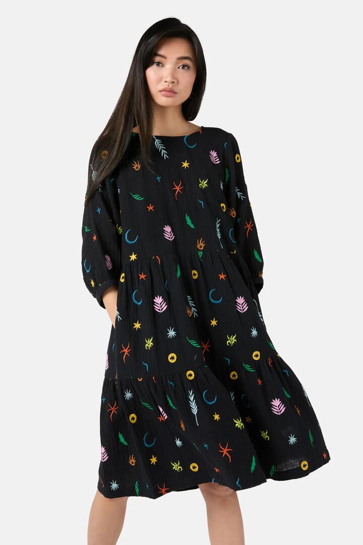 Gorman Desert Garden Smock Dress Black | 66% Off