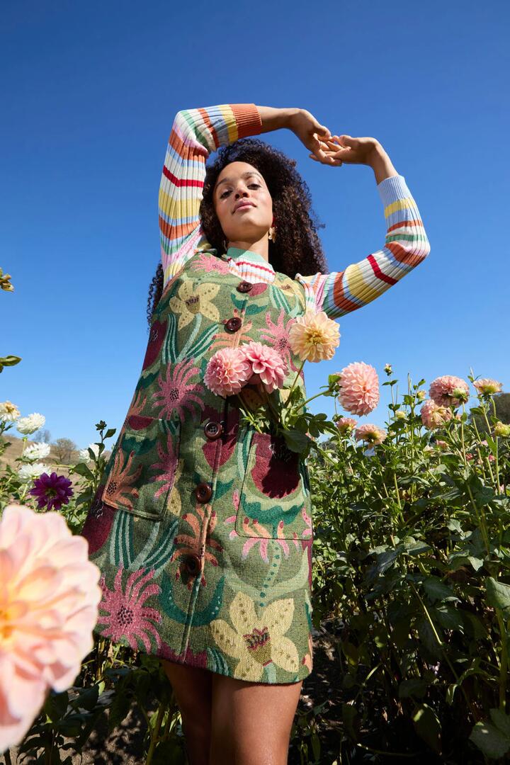 Image of Dresses. Product name - Rosie's Posies Pinafore in Multi colour by brand - Gorman