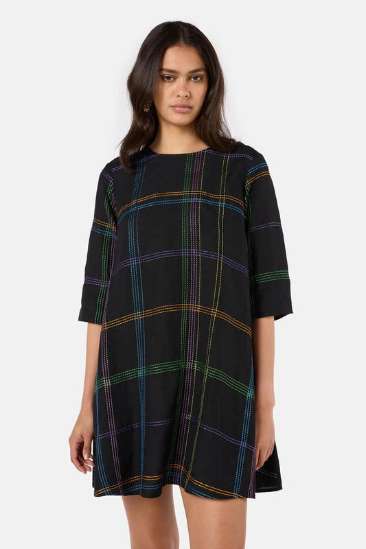 Image of Dresses. Product name - Stitched Swing Dress in Black colour by brand - Gorman