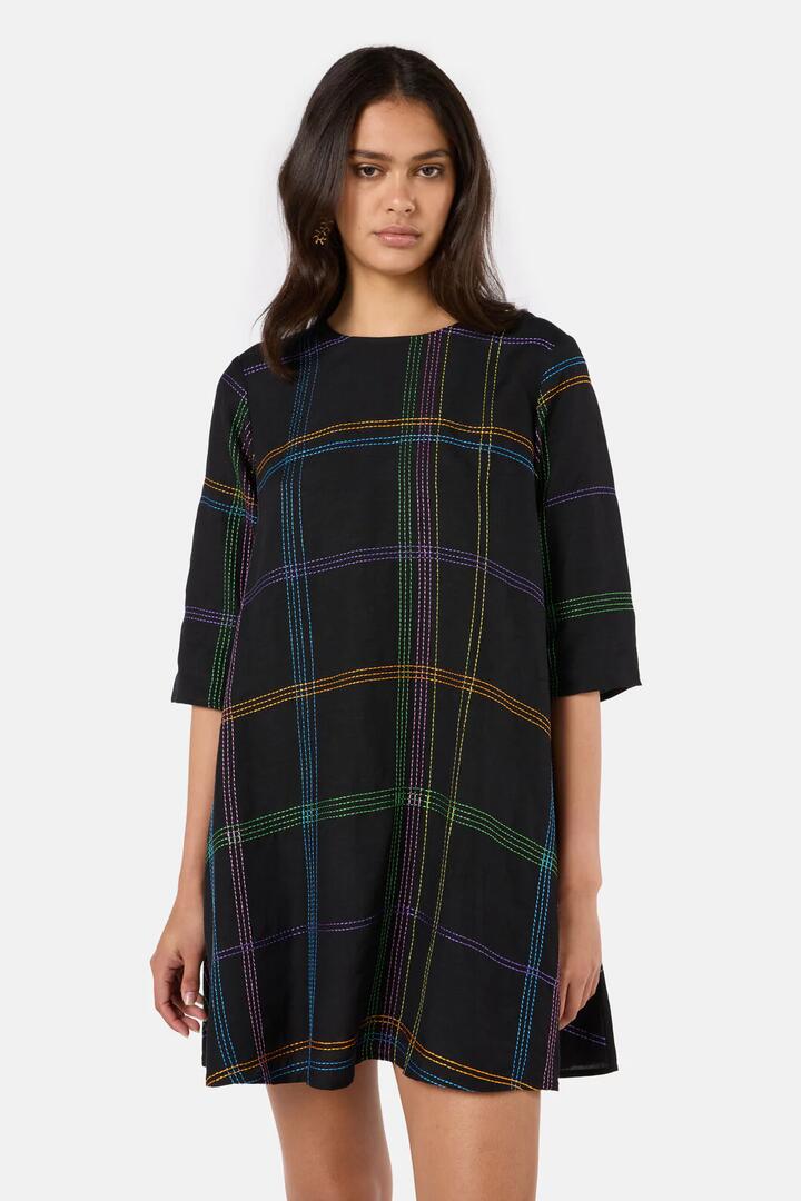 Image of Dresses. Product name - Stitched Swing Dress in Black colour by brand - Gorman
