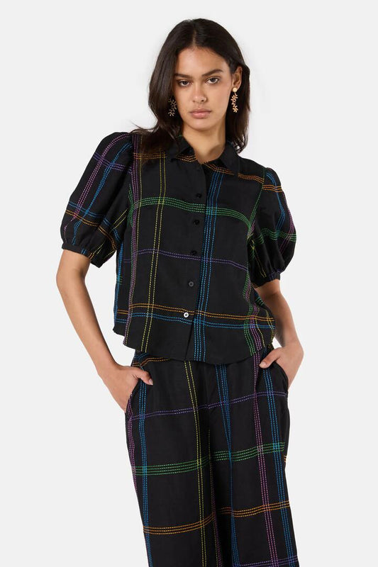 Image of Shirts. Product name - Stitched Shirt in Black colour by brand - Gorman