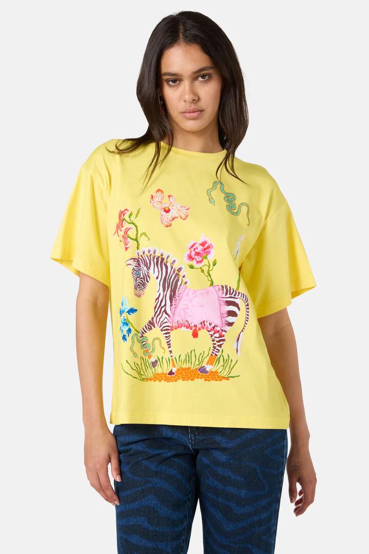 Image of T-Shirts. Product name - Zebra Placement OS Tee in Print colour by brand - Gorman