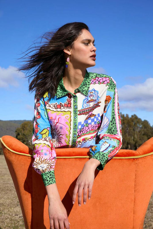 Image of Shirts. Product name - Good Fortune Placement Shirt in Print colour by brand - Gorman