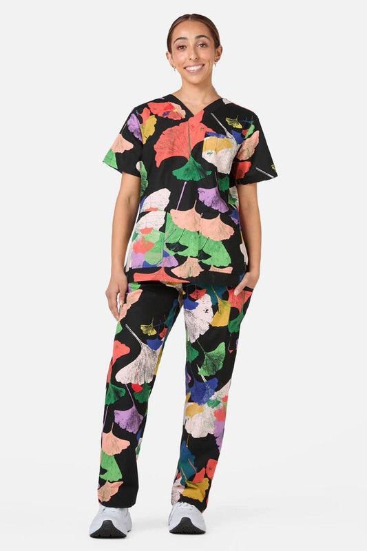 Image of a model wearing Uniforms & Workwear. Productname: Ginkgo Scrub Set in Black colour by brand - Gorman