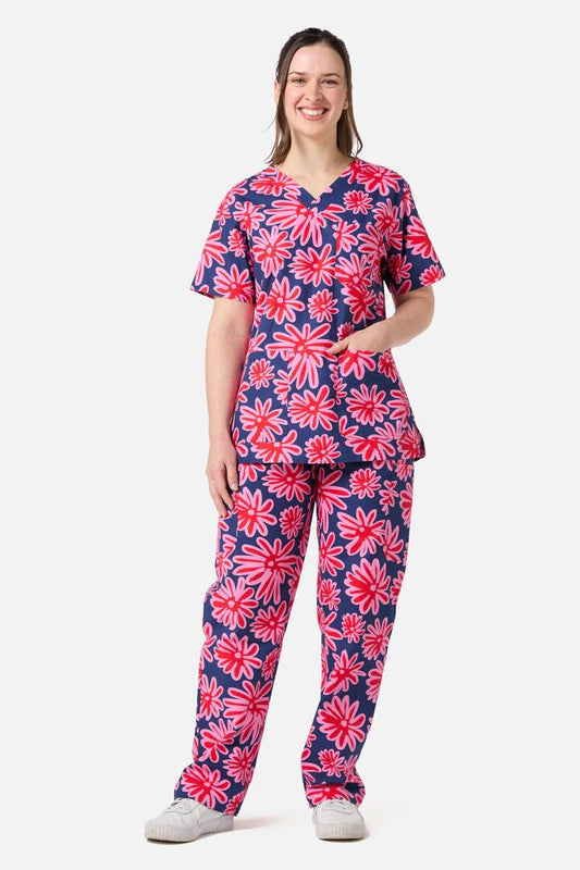 Image of a model wearing Uniforms & Workwear. Productname: Daisy Scrub Set in Blue colour by brand - Gorman