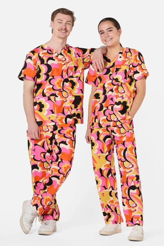 Image of a model wearing Uniforms & Workwear. Productname: Euphoria Scrub Set in Multi colour by brand - Gorman