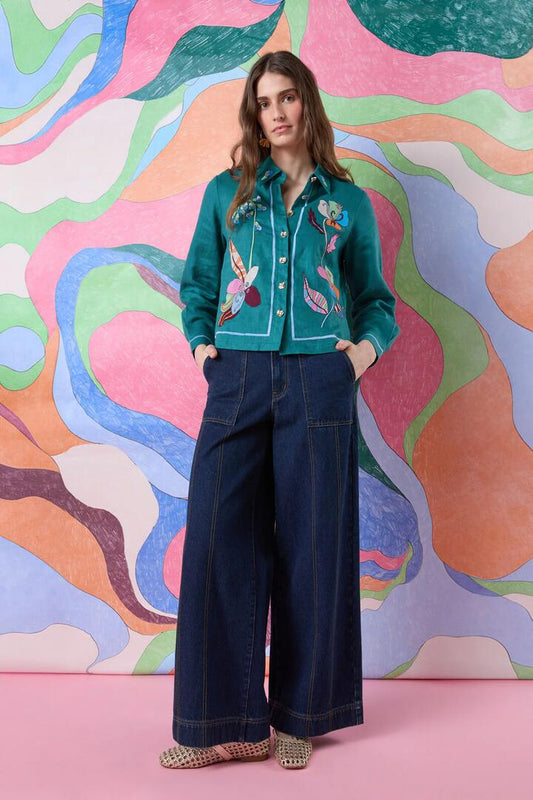 Image of Jeans. Productname: Scarlett Wide Leg Denim Jean in Indigo colour by brand - Gorman