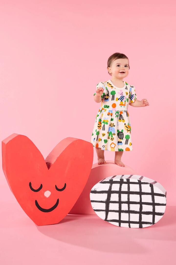 Image of Dresses. Product name - Cool Friends Baby Dress in Cream colour by brand - Gorman