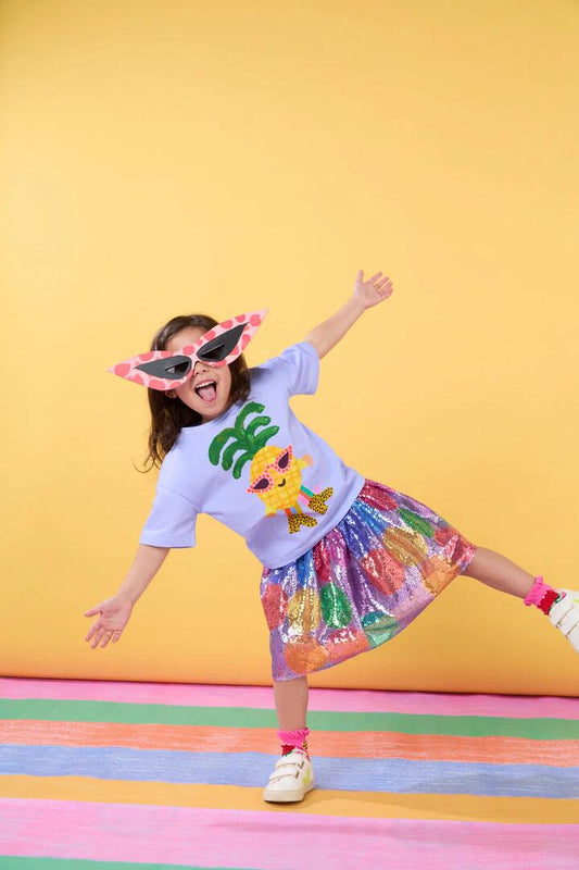 Image of a model wearing Skirts. Productname: Spot Sequins Kids Skirt in Multi colour by brand - Gorman