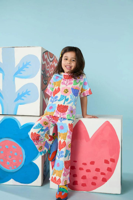 Image of a model wearing Tops. Productname: Oopsie Stripe Kids Tee in Multi colour by brand - Gorman