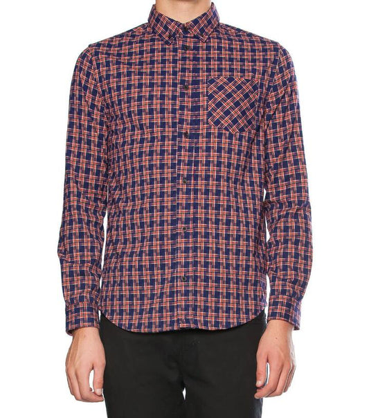 Image of a model wearing Tops. Productname: Pixel Shirt in Navy colour by brand - Dangerfield