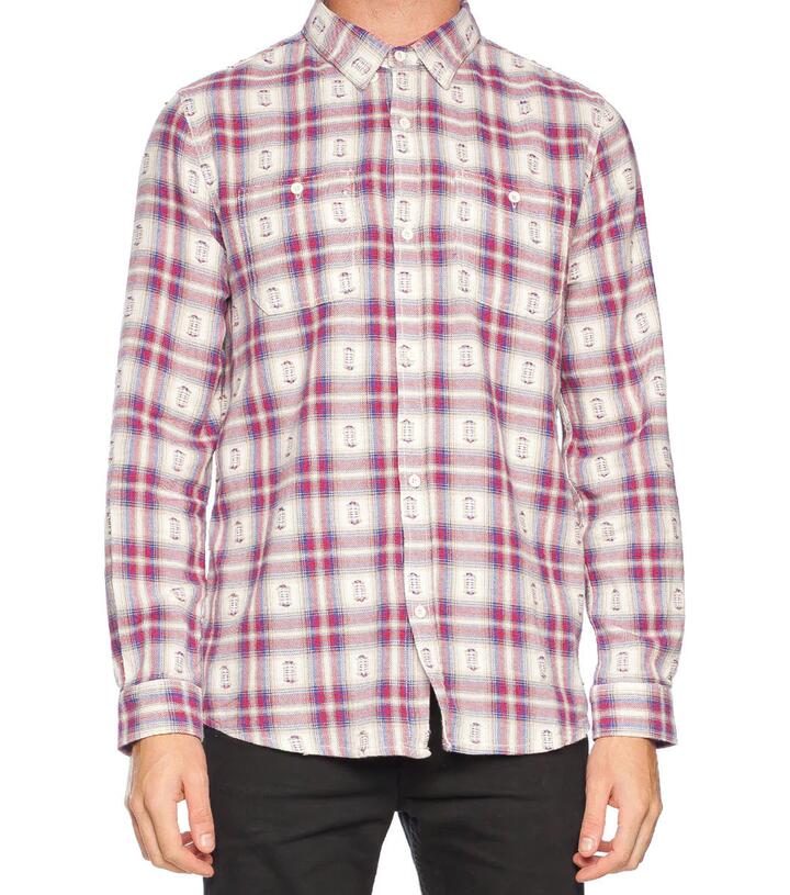 Image of a model wearing Tops. Productname: True Detective Shirt in Red colour by brand - Dangerfield