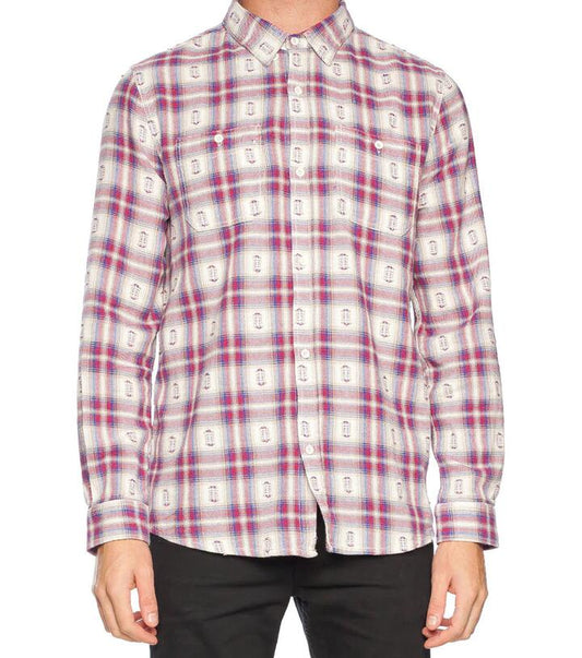 Image of a model wearing Tops. Productname: True Detective Shirt in Red colour by brand - Dangerfield