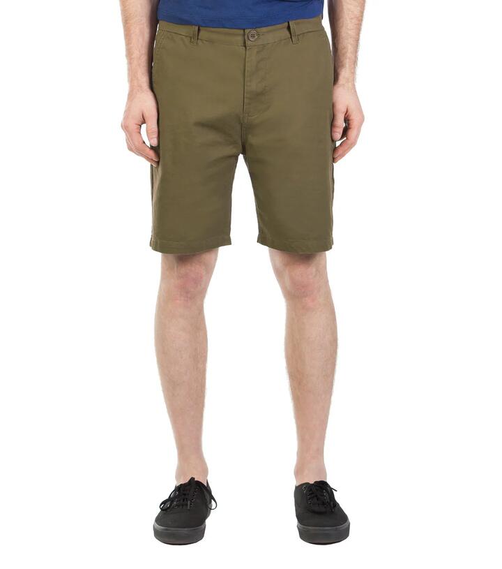 Image of a model wearing Shorts. Productname: Easy Short in Olive colour by brand - Dangerfield
