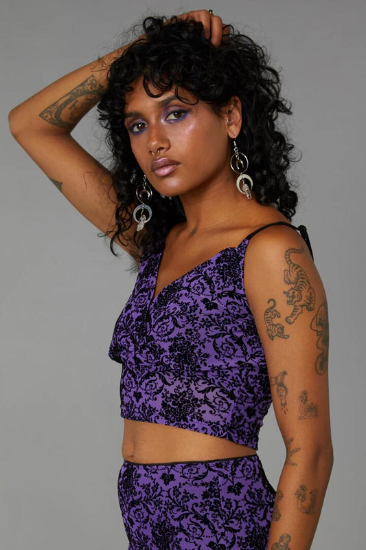 Image of a model wearing Tops. Productname: Jupiter Tank in Purple colour by brand - Black Friday