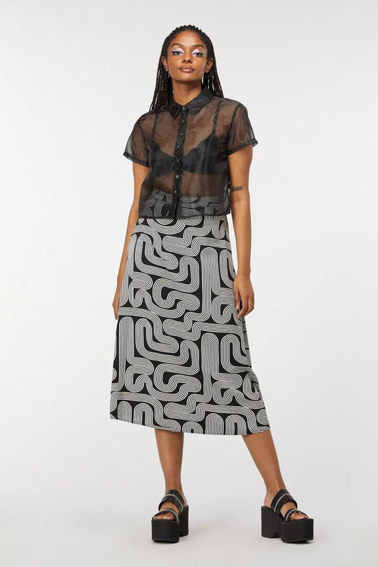 Image of Blouses. Productname: Holographic Sheer Blouse in Purple/Blue colour by brand - Dangerfield