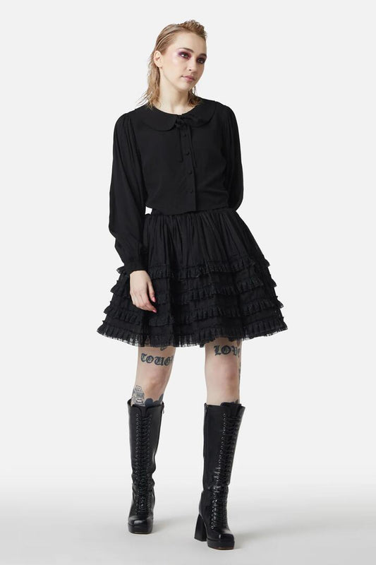 Image of Blouses. Productname: Read It Again Blouse in Black/White colour by brand - Dangerfield