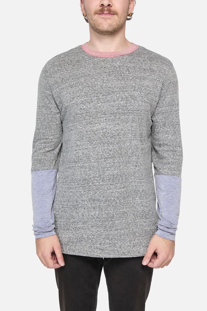 Image of T-Shirts. Productname: Tri Colour LS Tee in Grey colour by brand - Dangerfield
