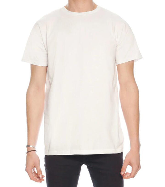 Image of a model wearing Tops. Productname: Rods Regular Tee in White colour by brand - Dangerfield