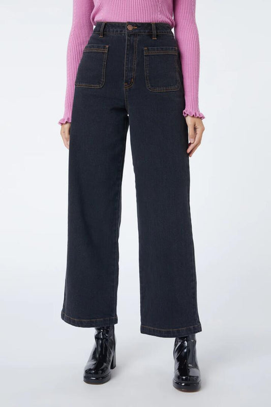 Image of a model wearing Denim. Productname: Elena Jean in Mid Denim colour by brand - Princess Highway