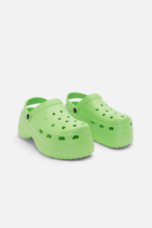 Image of Heels. Productname: Platform Slip On in Green colour by brand - Dangerfield