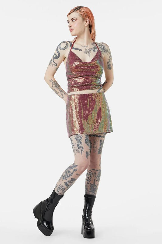 Image of a model wearing Tops. Productname: Gloria Top in Champagne colour by brand - Dangerfield