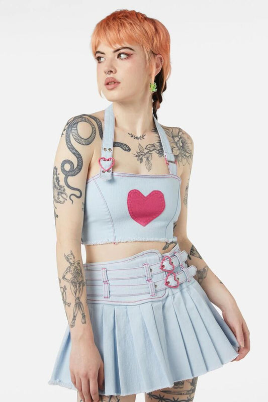Image of Lingerie. Product name - Kewties Heart Corset in Blue colour by brand - Dangerfield