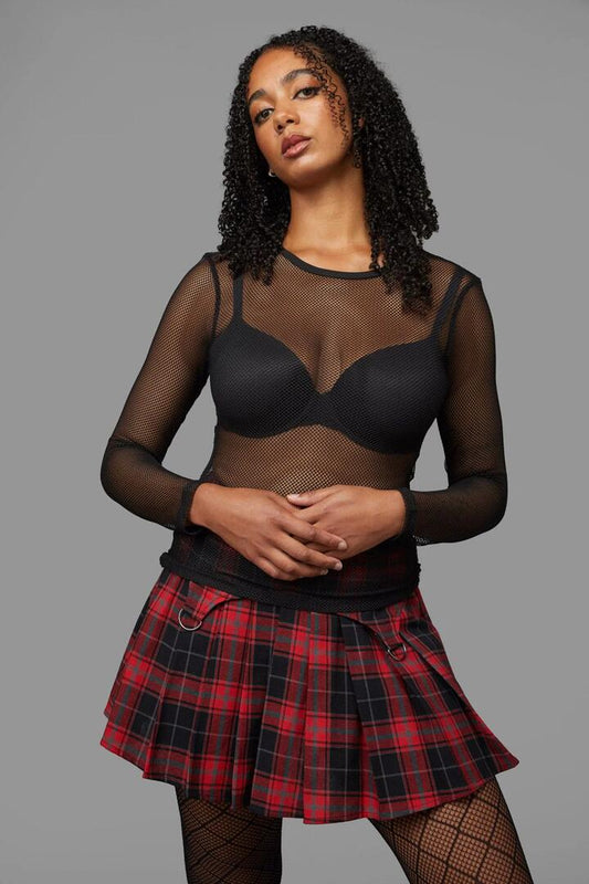 Image of a model wearing Tops. Productname: Voyager Top in Red colour by brand - Black Friday