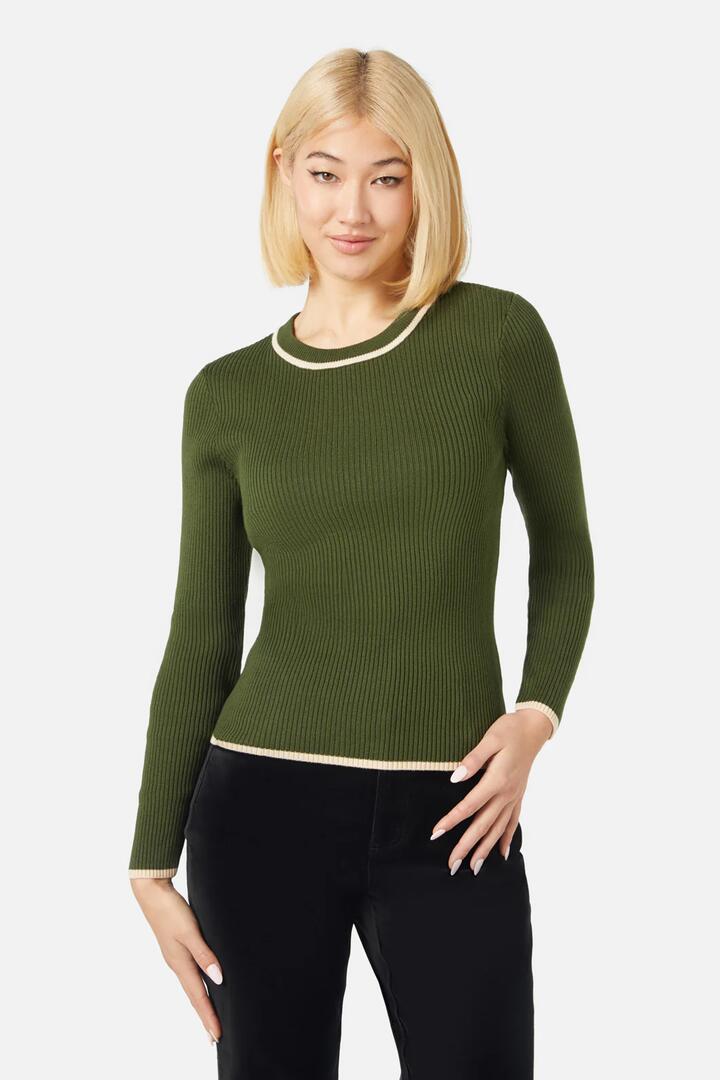 Image of a model wearing Tops. Productname: Fifi Knit Top in Mulberry colour by brand - Princess Highway