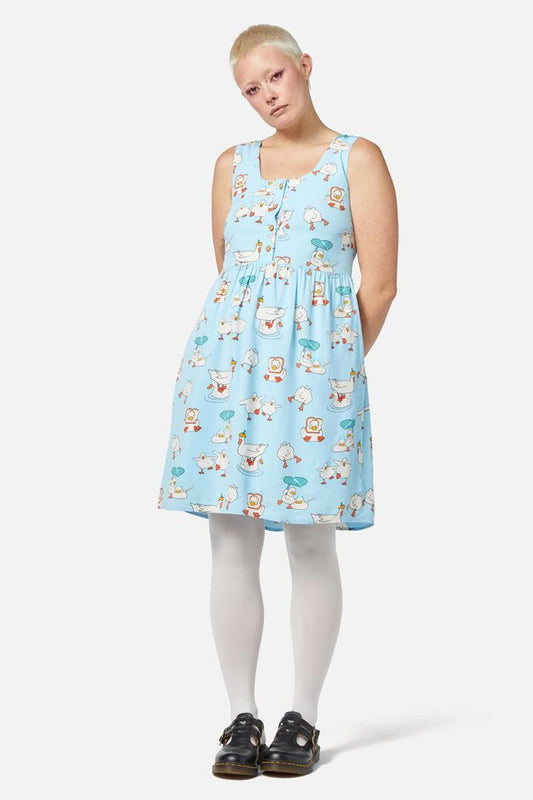 Image of Dresses. Product name - Puddle Duck Dress in Blue colour by brand - Dangerfield