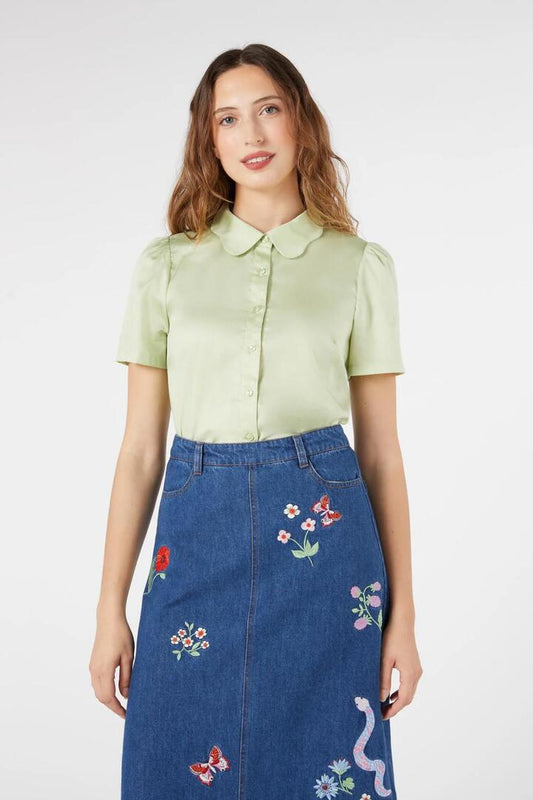 Image of Blouses. Productname: Winnifred Blouse in Green colour by brand - Princess Highway