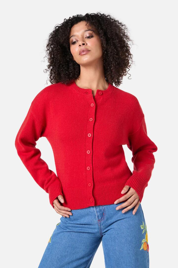 Image of Blouses. Productname: Jodie Wool Blend Cardigan in Green colour by brand - Princess Highway
