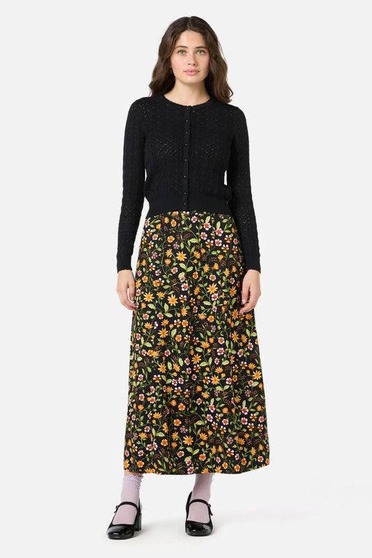 Image of a model wearing Outerwear. Productname: Clarissa Pointelle Cardigan in Cream colour by brand - Princess Highway