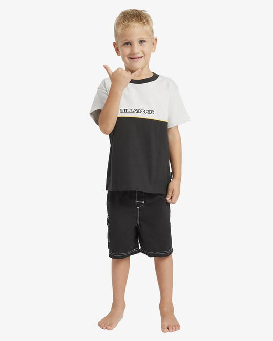 Image of Swimwear. Product name - Billabong Boys 0-7 Throw On Boardshorts Black in Black colour by brand - Billabong