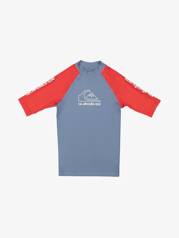 Image of Coats & Jackets. Product name - Quiksilver Boys 8-16 On Tour Rash Vest Salsa in Salsa colour by brand - Quiksilver
