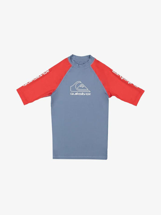 Image of Coats & Jackets. Product name - Quiksilver Boys 8-16 On Tour Rash Vest Salsa in Salsa colour by brand - Quiksilver