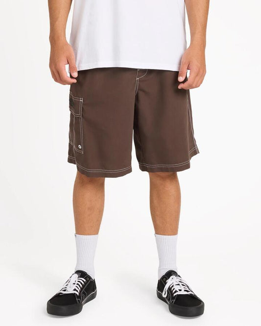 Image of Swimwear. Productname: Billabong - Mens Throw On 21" Boardshorts - Dark Brown - in Dark Brown colour by brand - Billabong