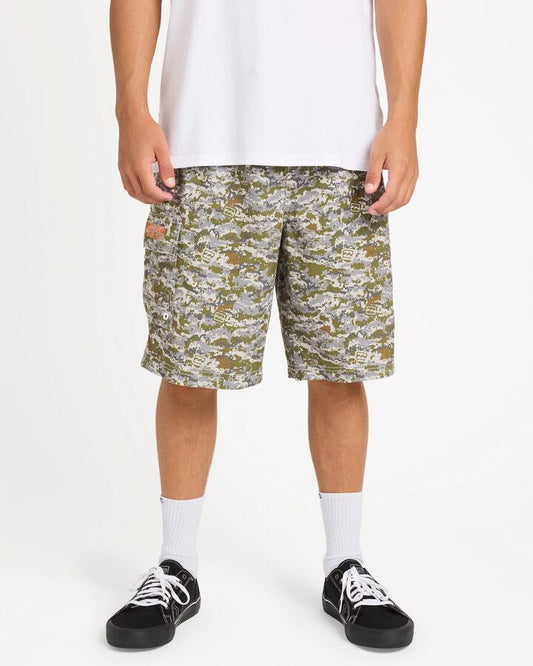 Image of Swimwear. Product name - Billabong Mens Throw On 21" Boardshorts Camo - in Camo colour by brand - Billabong