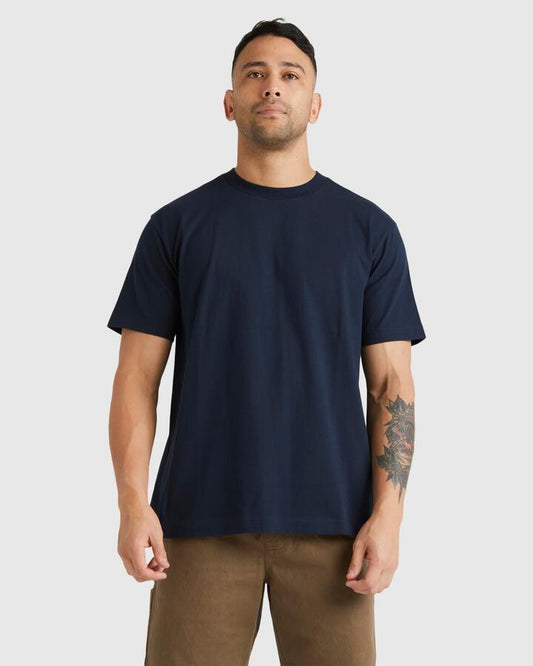 Image of T-Shirts. Product name - RVCA Mens Rvca Basic T-Shirt Navy Marine - in Navy Marine colour by brand - RVCA