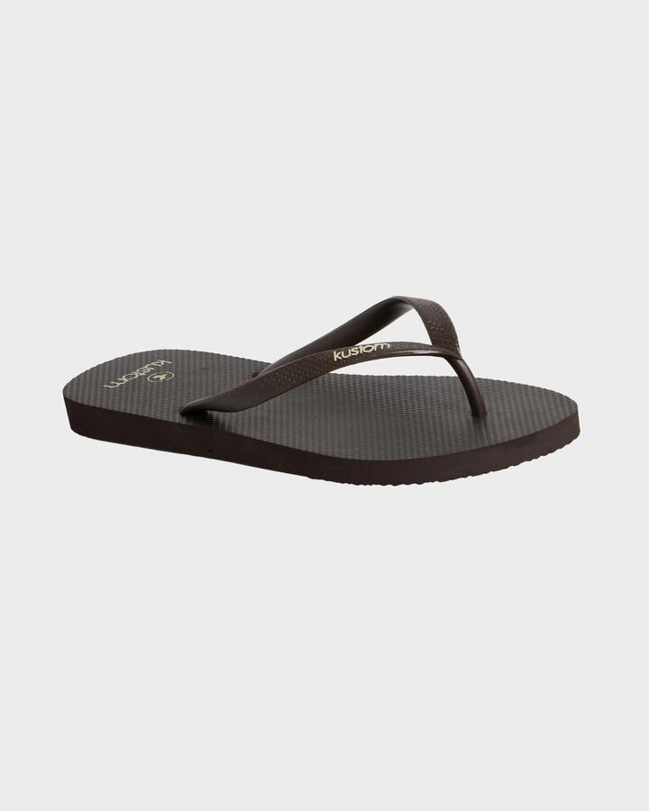 Image of Sandals. Productname: Kustom - Womens Classic Thongs - Choc - in Choc colour by brand - Kustom
