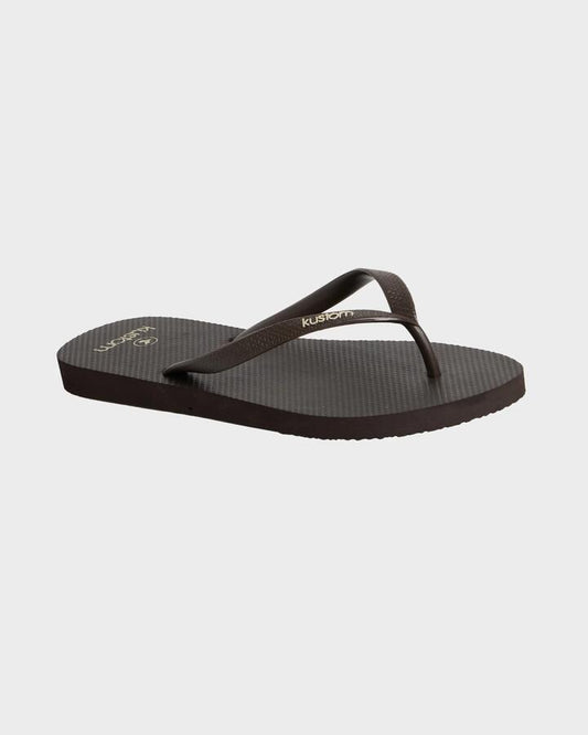 Image of Sandals. Productname: Kustom - Womens Classic Thongs - Choc - in Choc colour by brand - Kustom