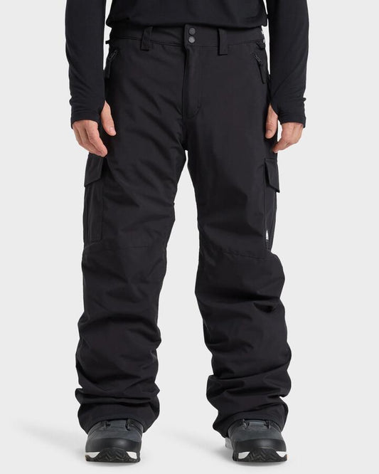 Image of a model wearing Pants. Product name - Quiksilver Mens Porter Snow Pants True Black in True Black colour by brand - Quiksilver
