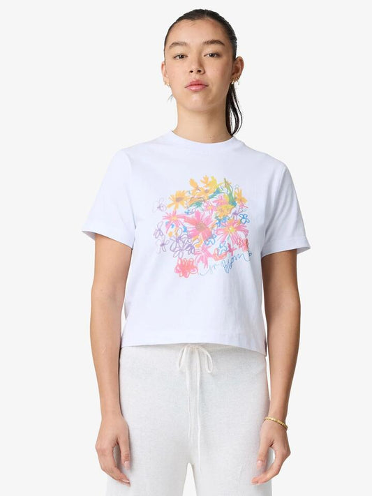 Image of a model wearing Tops. Productname: Lulu & Rose Jardin Baby Tee in Off White colour by brand - Lulu & Rose