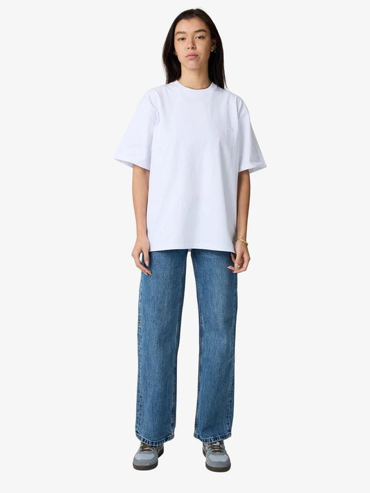 Image of a model wearing Tops. Productname: Lulu & Rose Palma Oversized Tee in Off White colour by brand - Lulu & Rose