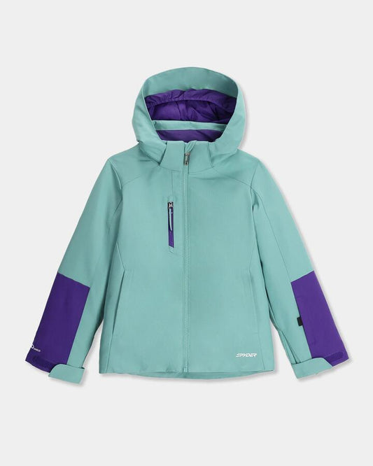 Image of Coats & Jackets. Product name - Spyder Girls 8-16 Mila Snow Jacket Sea Glass in Sea Glass colour by brand - Spyder